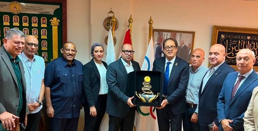 «الأولمبية المصرية» تستقبل وفد «الأنوكا».. وتستلم «الدرع الياقوتي» للاتحاد