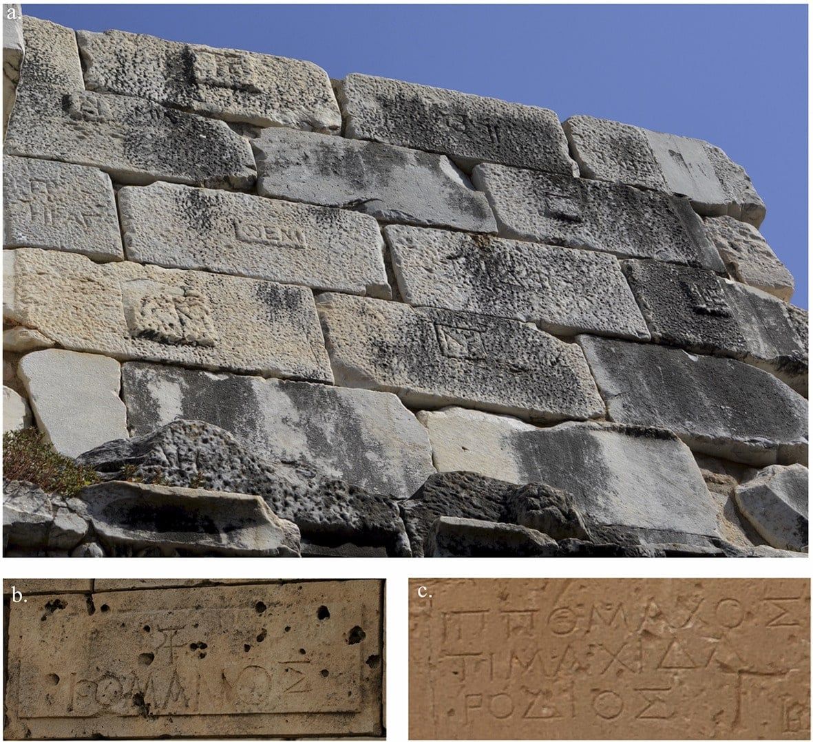 Didyma, Temple of Apollo: stonemasons’ marks on unprocessed stone blocks