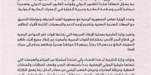 الخارجية اليمنية تدين هجوم الحوثيين على سفينة شحن هندية في البحر الأحمر وتشيد بإنقاذ طاقمها