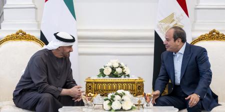 خلال زيارة أخوية.. محمد بن زايد والسيسي يبحثان تعزيز علاقات التعاون والتطورات الإقليمية والدولية