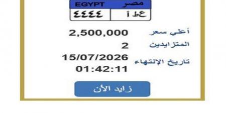 سعرها وصل 2.5 مليون جنيه.. التزايد يشتعل على لوحة سيارة مميزة «اعرف الخطوات»