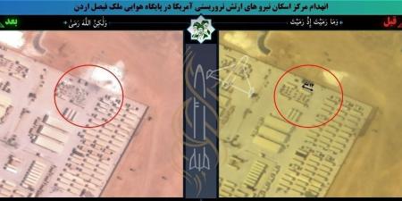 بالصورة… دمار في مقار القوات الأمريكية في قاعدة الملك فيصل في الأردن جراء الضربات الإيراني