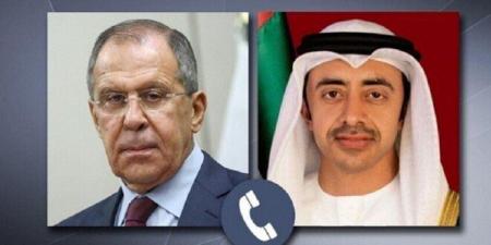وزيرا خارجية روسيا والإمارات يبحثان تطورات المنطقة ويؤكدان أهمية وقف التصعيد وتعزيز الشراكة بين البلدين