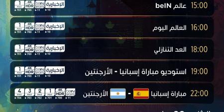بي إن سبورتس تعلن إذاعة مباراة الأرجنتين وإسبانيا فى نهائي المونديال مجانًا