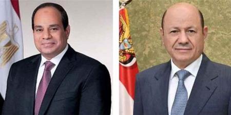 العليمي يهنئ السيسي بثورة 23 يوليو.. ويثمن موقف مصر التاريخي إلى جانب اليمن