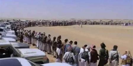 وفد قبلي من لحج ينضم إلى "مطارح الكرامة" بالجوف.. ورسالة صادمة للحوثيين