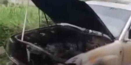 مجهولون يضرمون النار بمركبة مواطن في إب