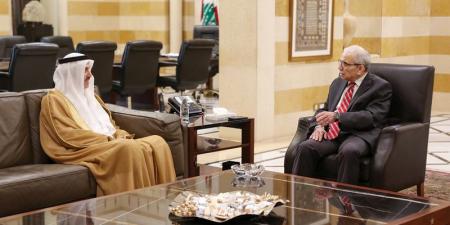 صقر غباش ونواف سلام يبحثان تعزيز العلاقات الإماراتية اللبنانية