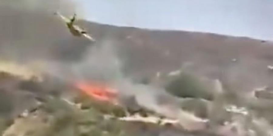 سقطة جديدة لإعلام الكبرانات.. صفحات جزائرية تُروج لفيديو سقوط طائرة إطفاء باليونان على أنه بالمغرب