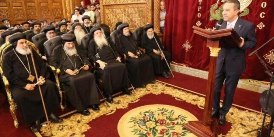 محافظ المنوفية يشهد احتفالية اليوبيل الذهبي لتجليس الأنبا بنيامين مطران المنوفية بكنيسة العذراء مريم بالبتانون