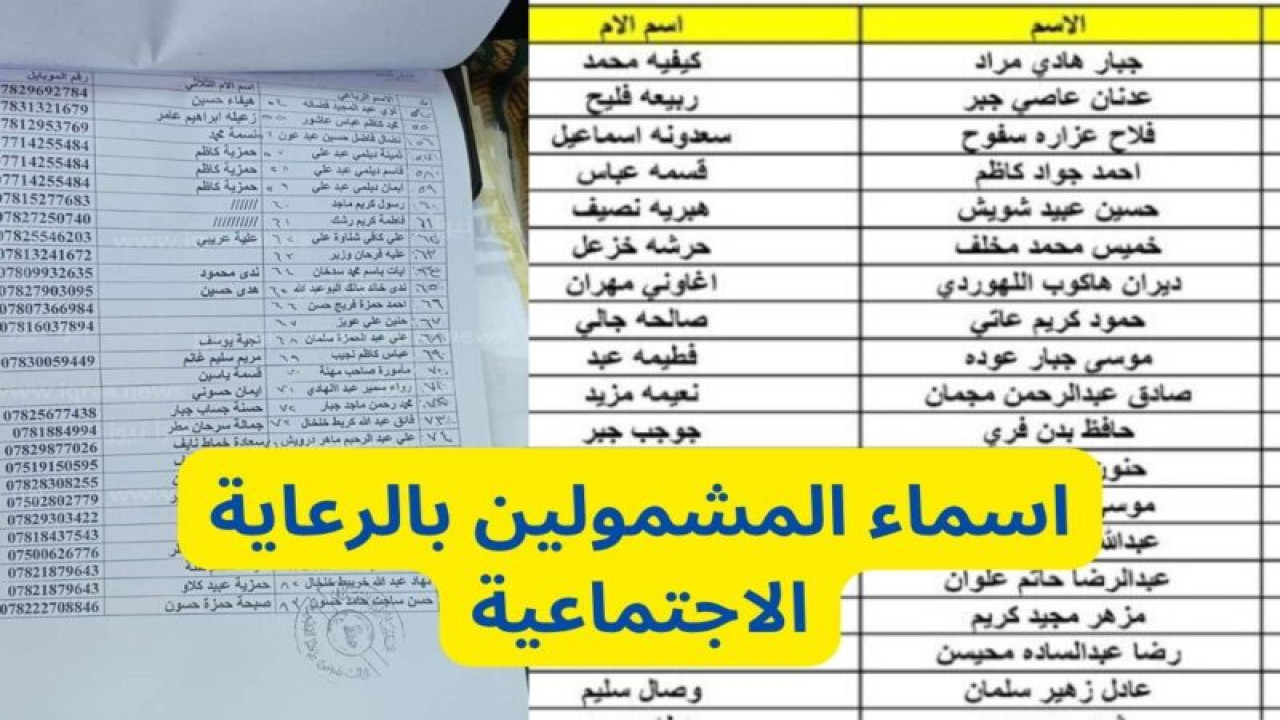 عاااجل.. إليكم أسماء المشمولين بالرعاية الاجتماعية 2024 الوجبة الأخيرة فى العراق.. استعلم الآن