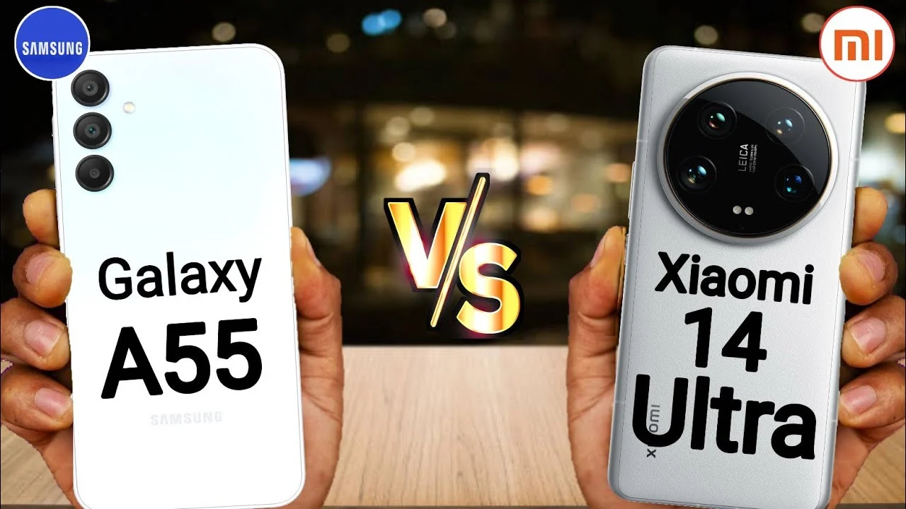 مقارنة بين جبهة Xiaomi 14 Ultra و Samsung Galaxy A55 في معركة الهواتف الذكية