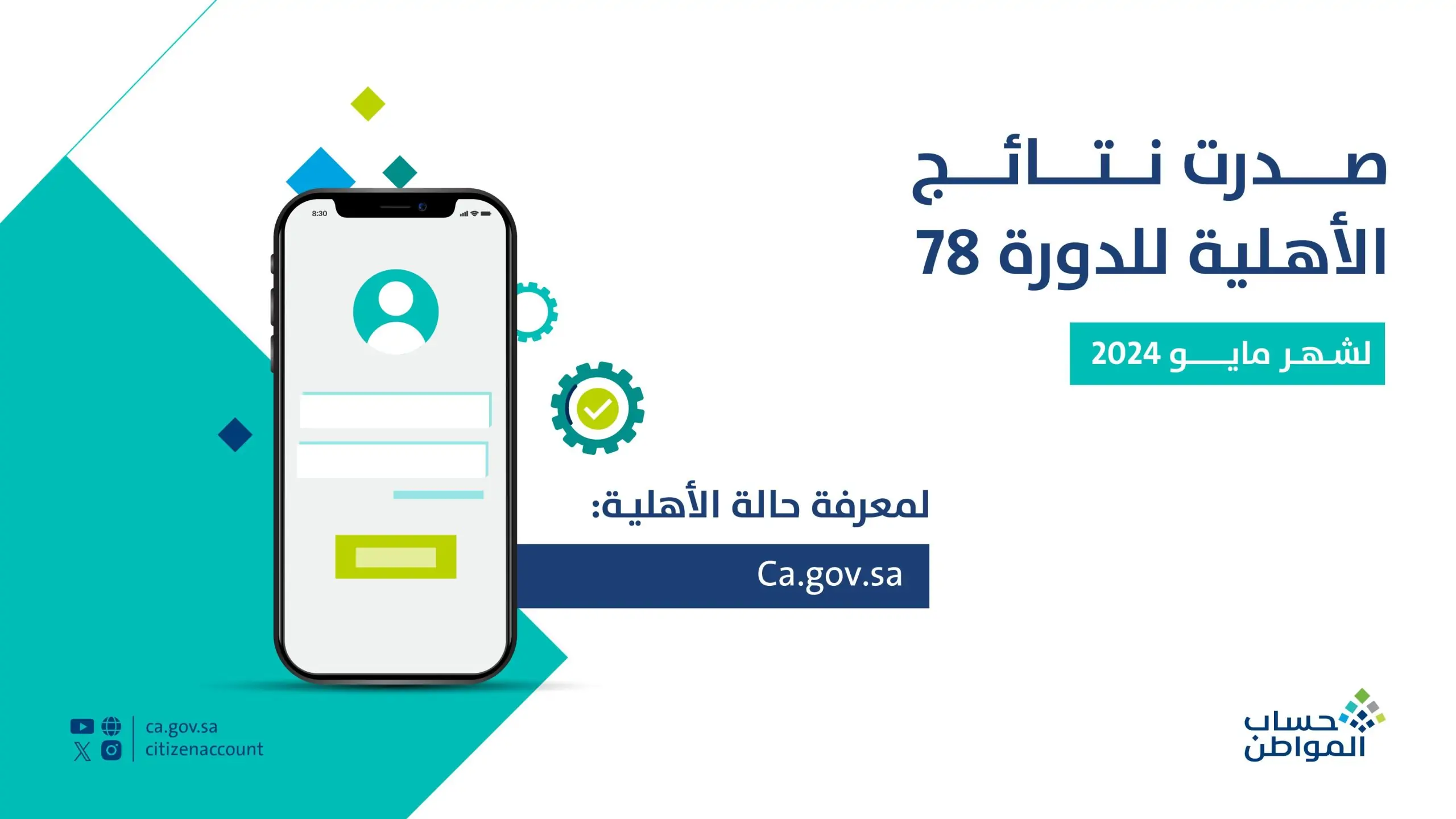 رابط الاستعلام عن نتائج أهلية حساب المواطن لـ شهر مايو 2024