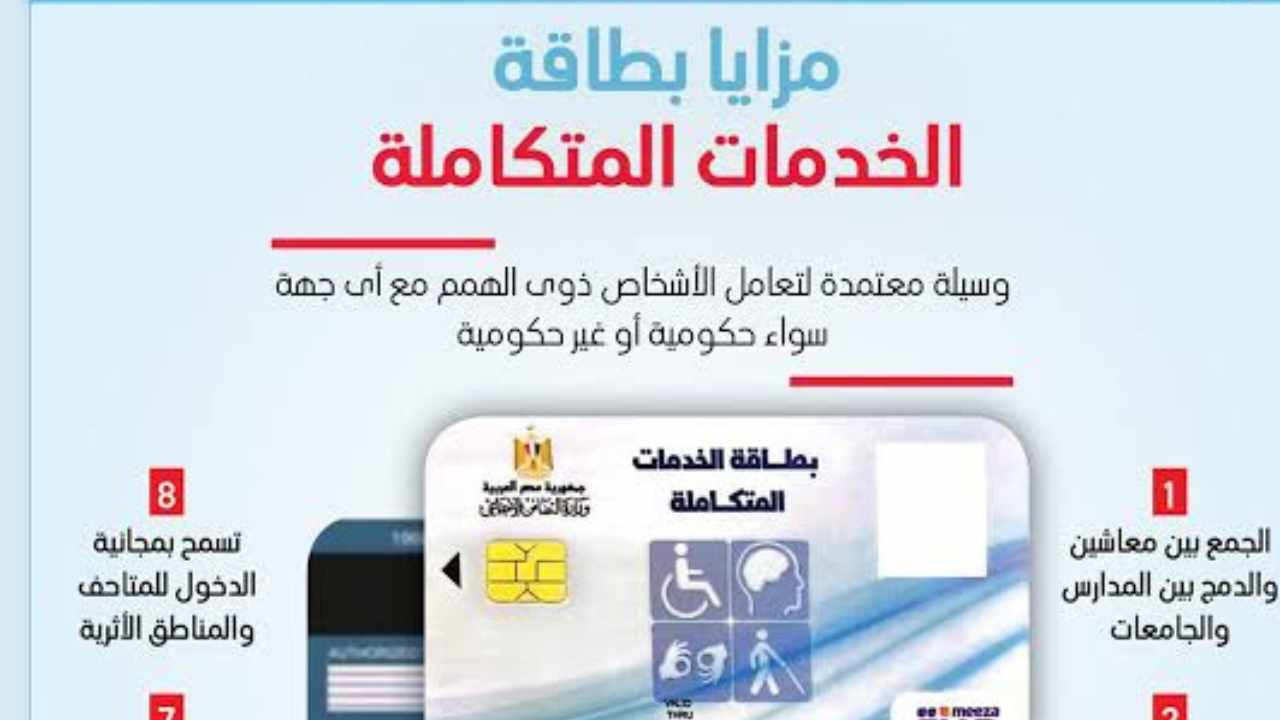 بطاقة الخدمات المتكاملة للمعاقين والحالات المستفيدة منها 