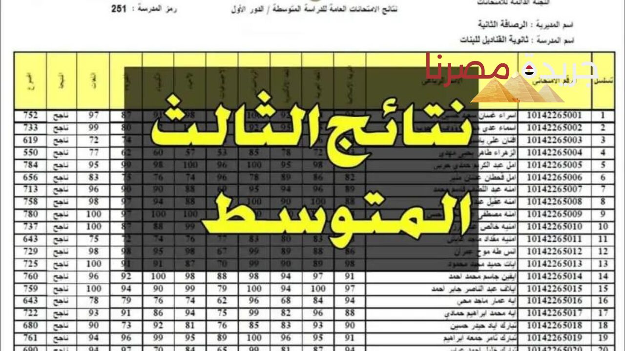 نتائج الثالث المتوسط 2024 الدور الأول pdf في العراق..  وزارة التربية تعلن 
