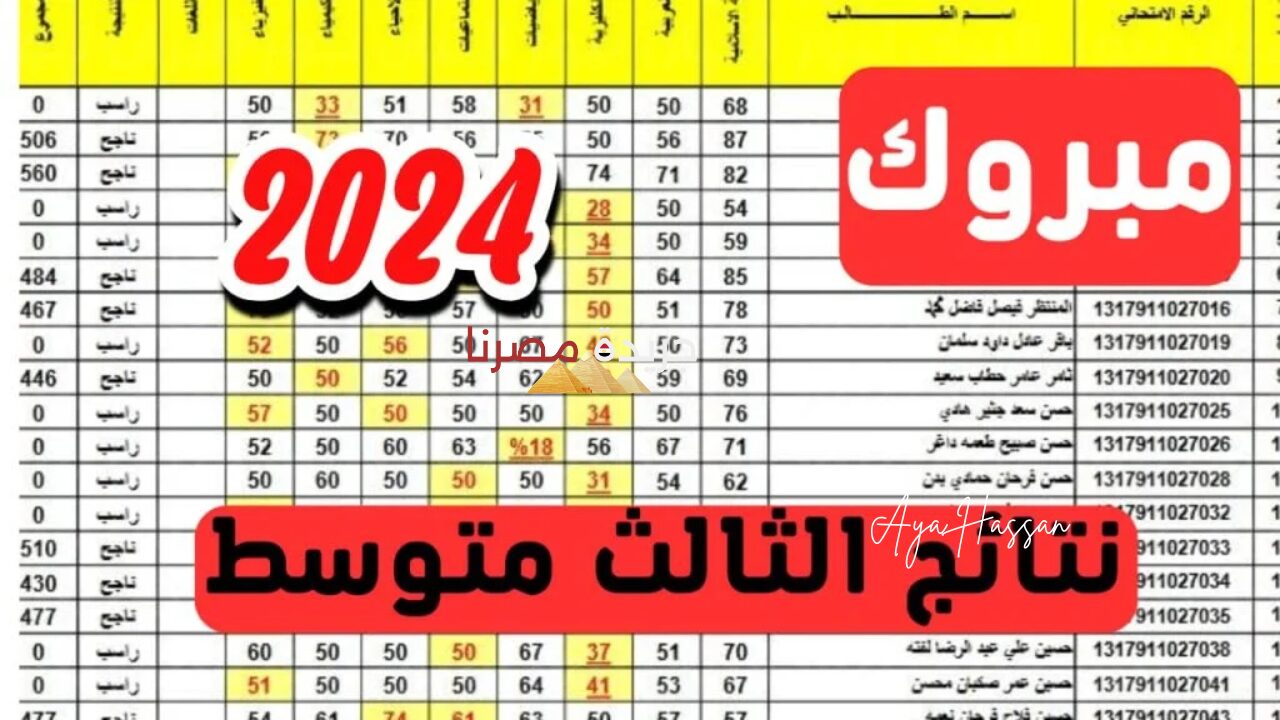نتائج الثالث المتوسط الدور الأول 2024 بالاسم في العراق