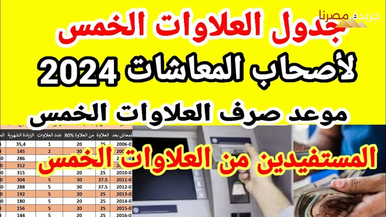 موعد صرف العلاوات الخمسة لأصحاب المعاشات في عام 2024 والشروط المطلوبة