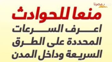 السرعات المقررة على الطرق المختلفة لتجنب الحبس