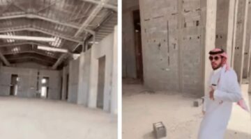 سعودي يبهر المواطنين بإنشائه سقف مجلس بدون عمود واحد علي مساحة تزيد عن 1000 متر