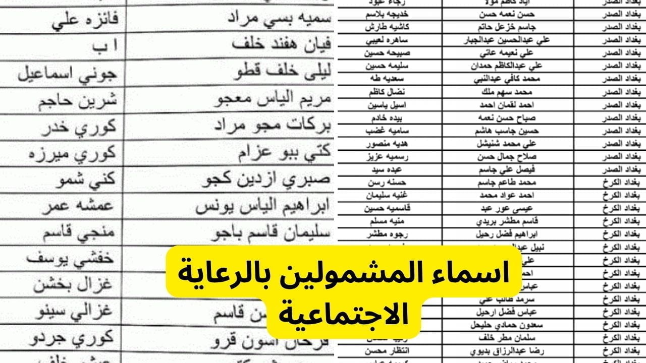 هنا .. رابط استخراج اسماء المشمولين بالرعاية الاجتماعية الوجبة الأخيرة 2024