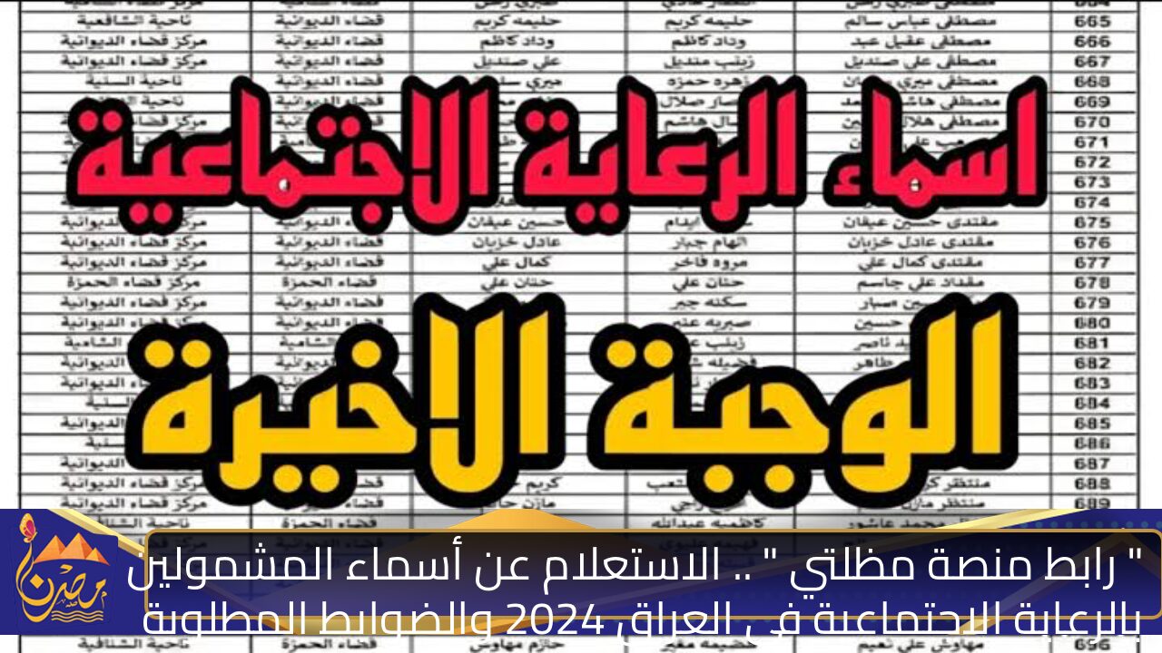 ” رابط منصة مظلتي ” .. الاستعلام عن أسماء المشمولين بالرعاية الاجتماعية في العراق 2024 والضوابط المطلوبة للقبول