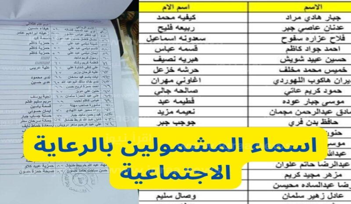 “كشوفات الأسماء”.. خطوات الاستعلام عن اسماء المشمولين بالرعاية الاجتماعية الوجبة السابعة 2024 في عموم المحافظات عبر منصة مظلتي