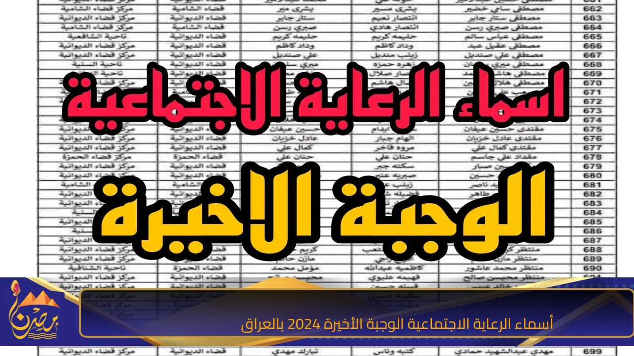 دفعة نوفمبر.. أسماء الرعاية الاجتماعية الوجبة الأخيرة 2024 بالعراق عبر منصة مظلتي الرسمية