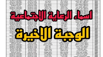 أسماء المشمولين بالرعاية الاجتماعية 2024 2