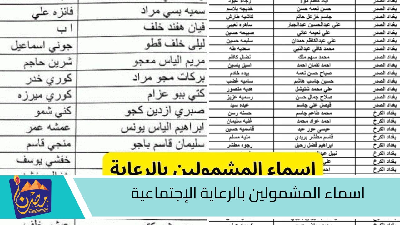 هنـا.. رابط الاستعلام عن اسماء المشمولين بالرعاية الإجتماعية الوجبة الأخيرة 2024