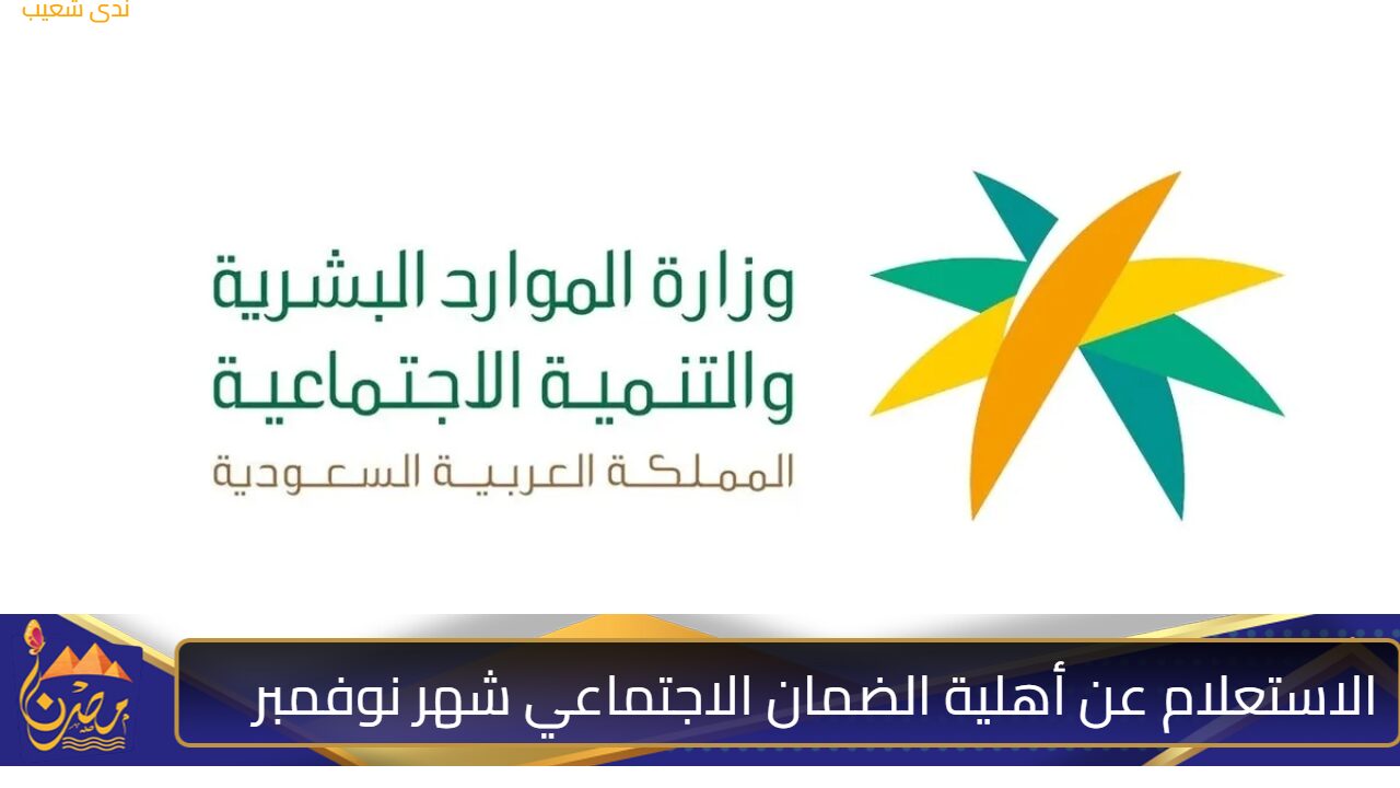 “وزارة الموارد البشرية” توضح خطوات الاستعلام عن أهلية الضمان الاجتماعي المطور لشهر نوفمبر 2024