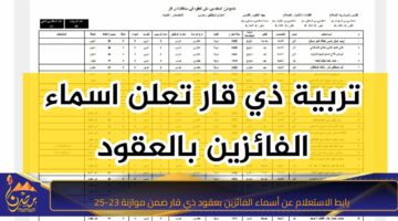 رابط الاستعلام عن أسماء الفائزين بعقود ذي قار ضمن موازنة 23 25