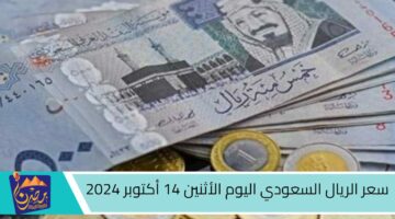 سعر الريال السعودي اليوم الأثنين 14 أكتوبر 2024