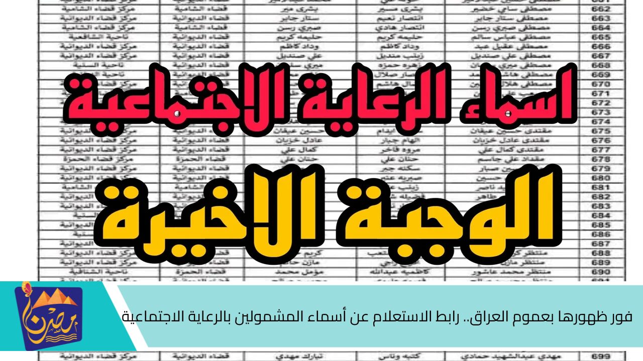 فور ظهورها بعموم العراق.. رابط الاستعلام عن أسماء المشمولين بالرعاية الاجتماعية 2024 وشروط أستحقاق الدعم