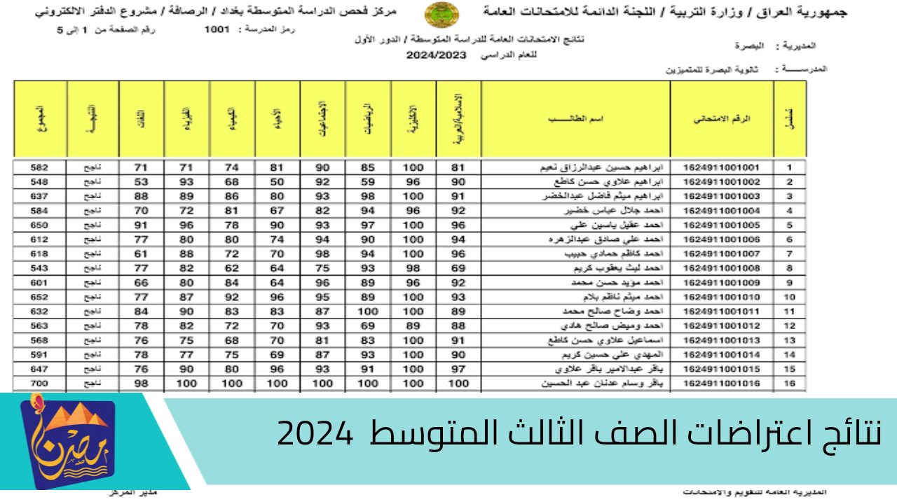 استخرجها الآن .. كيفية الاستعلام عن نتائج اعتراضات الثالث المتوسط  2024  الدور الثاني