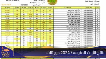 نتائج الثالث المتوسط 2024 دور ثالث