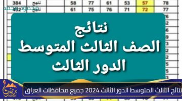 نتائج الثالث المتوسط الدور الثالث 2024 جميع محافظات العراق