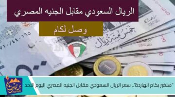 هنغير بكام انهاردة . سعر الريال السعودي مقابل الجنيه المصري اليوم الأحد